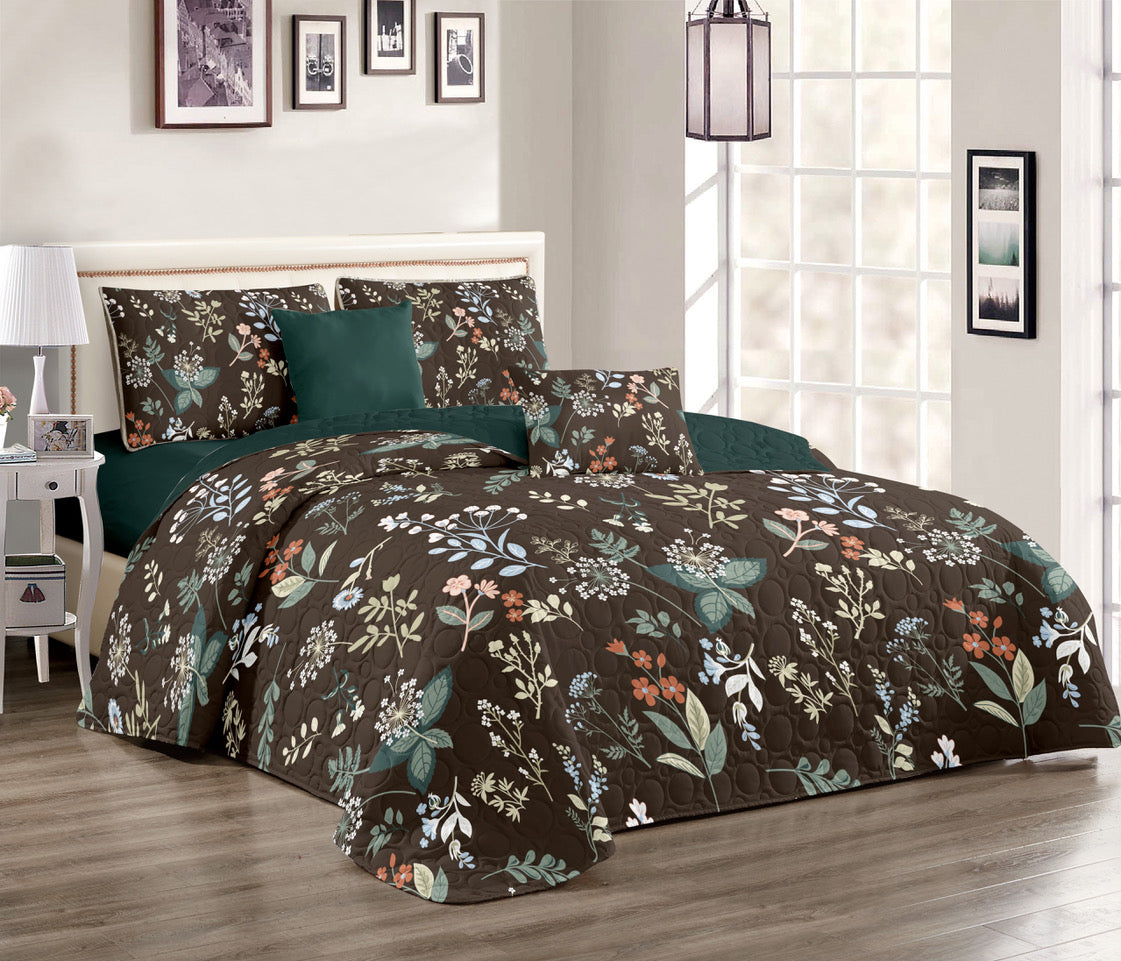 BROWN 3Pcs BedSpreads