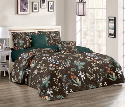 BROWN 3Pcs BedSpreads