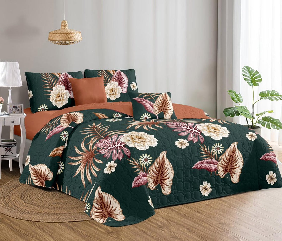 GREEN 3Pcs BedSpreads