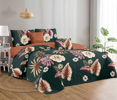 GREEN 3Pcs BedSpreads
