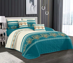 TEAL1  3Pcs BedSpreads