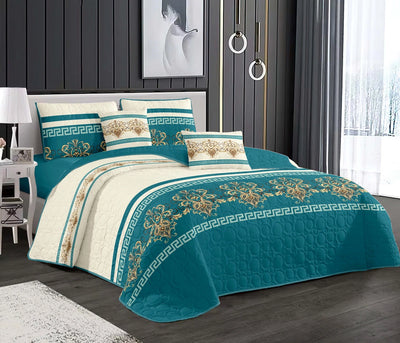 TEAL1  3Pcs BedSpreads